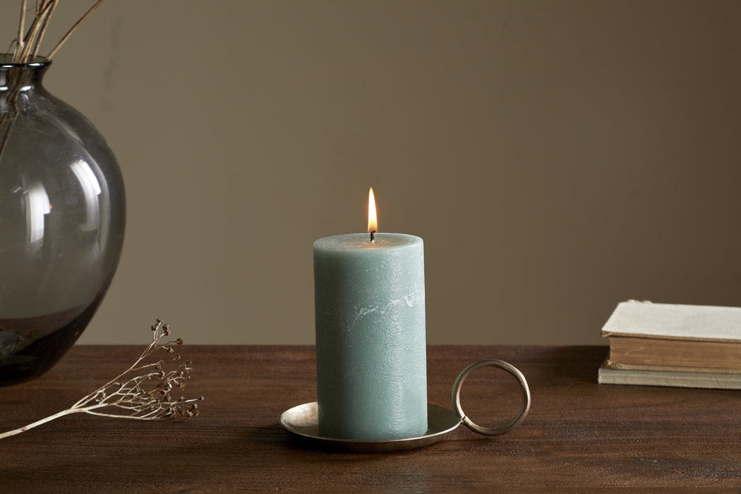 Rustic Soy Blend Pillar Candle Sage Green Small