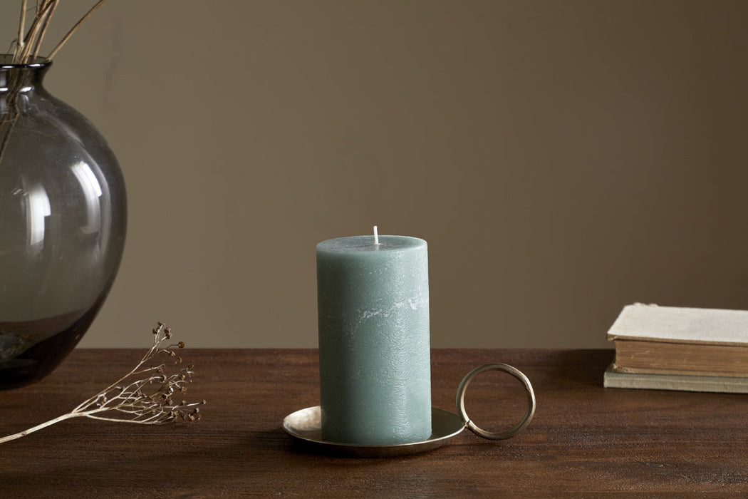 Rustic Soy Blend Pillar Candle Sage Green Small