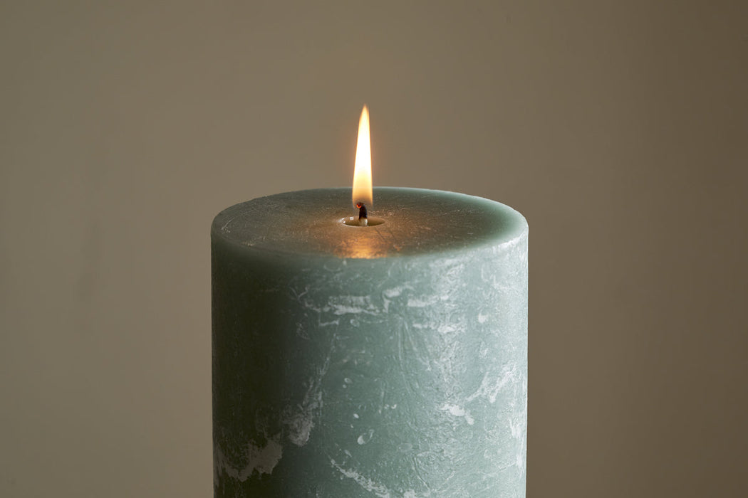 Rustic Soy Blend Pillar Candle Sage Green Large