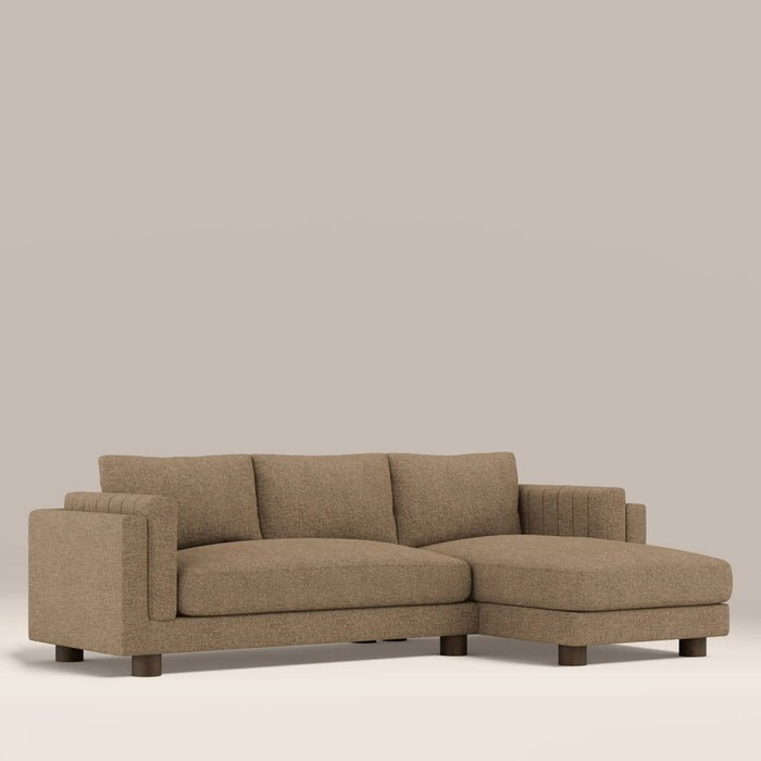 Halton Right Hand 3 Seater Chaise Sofa Speckled Cappuccino Boucle