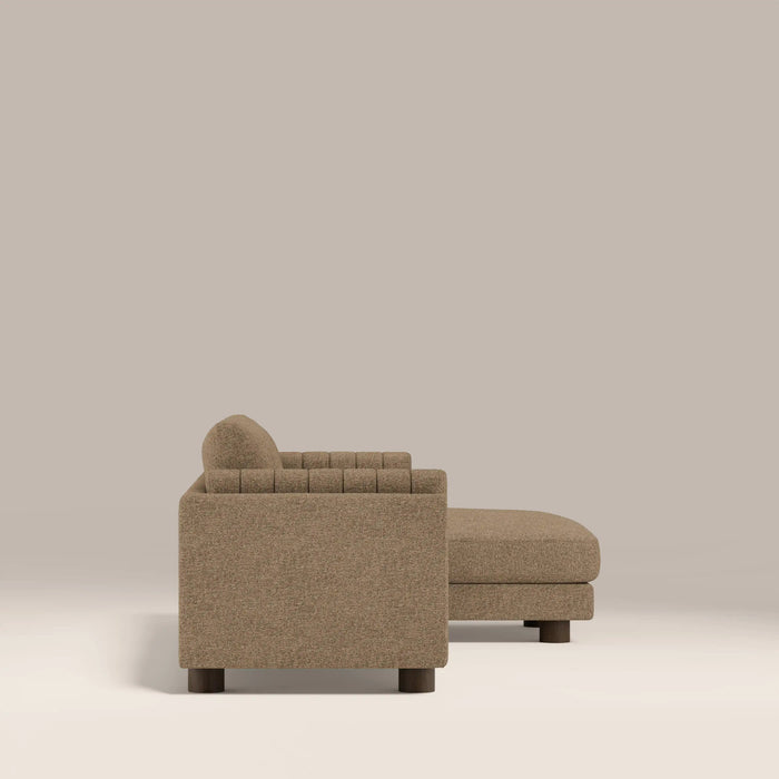 Halton Right Hand 3 Seater Chaise Sofa Speckled Cappuccino Boucle
