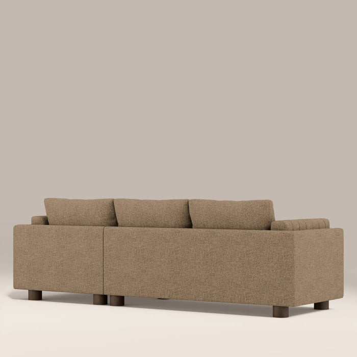 Halton Right Hand 3 Seater Chaise Sofa Speckled Cappuccino Boucle