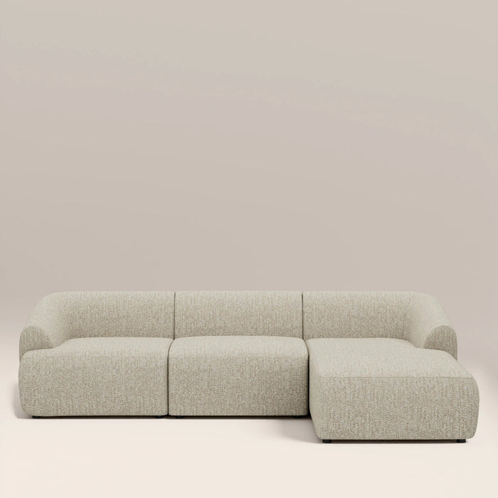 Malmo Right Hand 3 Seater Chaise Sofa Oatmeal Woven Boucle