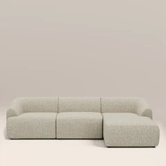 Malmo Right Hand 3 Seater Chaise Sofa | Oatmeal Woven Boucle