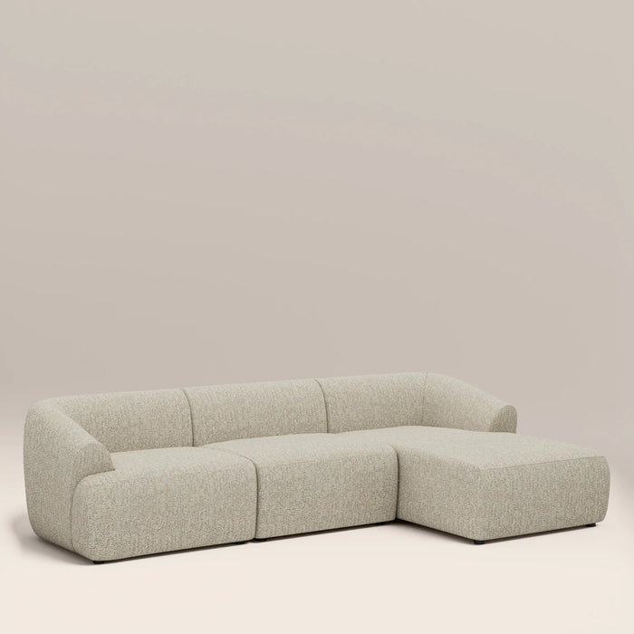 Malmo Right Hand 3 Seater Chaise Sofa Oatmeal Woven Boucle