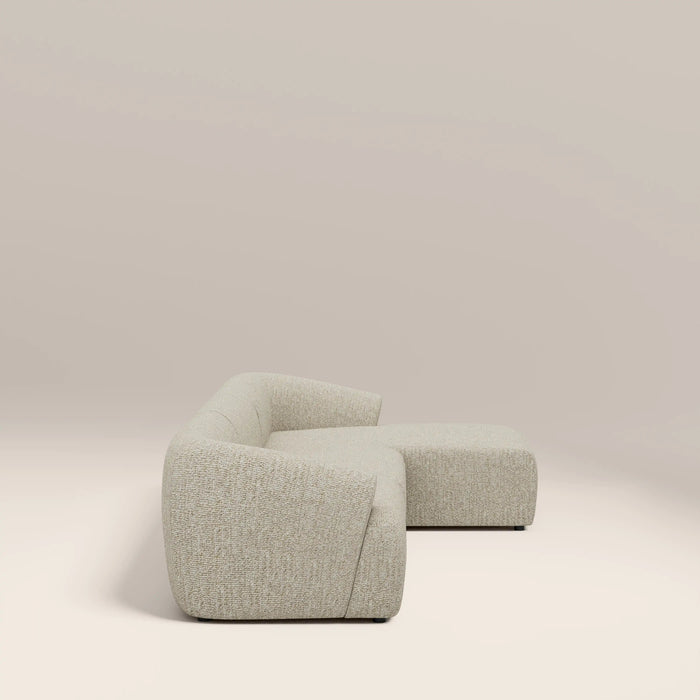 Malmo Right Hand 3 Seater Chaise Sofa Oatmeal Woven Boucle