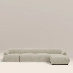 Malmo Right Hand 4 Seater Chaise Sofa | Oatmeal Woven Boucle