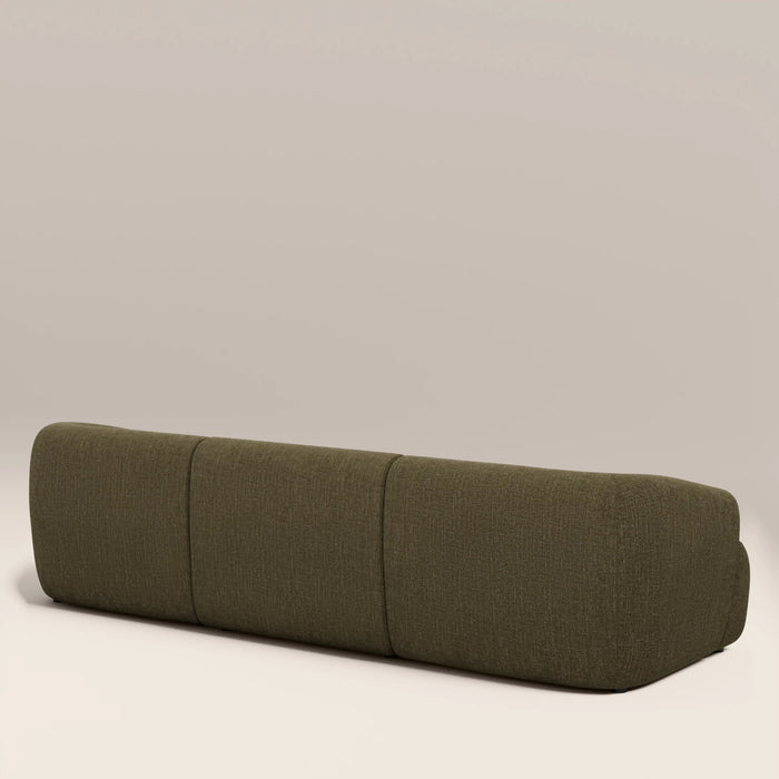 Malmo Right Hand 3 Seater Chaise Sofa Olive Green Velvet Chenille