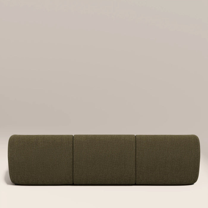 Malmo Right Hand 3 Seater Chaise Sofa Olive Green Velvet Chenille