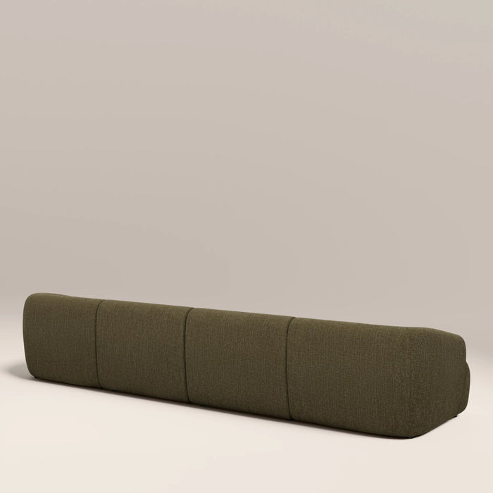 Malmo Right Hand 4 Seater Chaise Sofa Olive Green Velvet Chenille