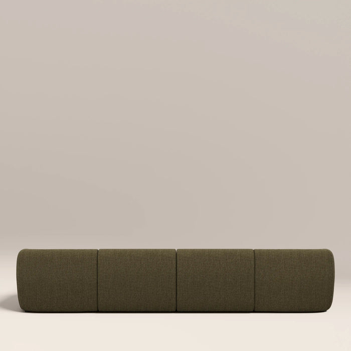Malmo Right Hand 4 Seater Chaise Sofa Olive Green Velvet Chenille