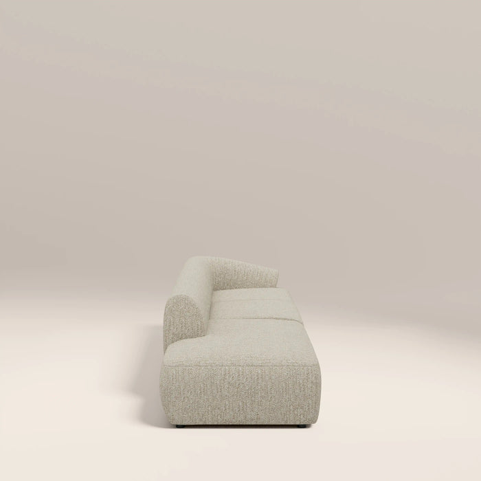 Malmo Right Hand 3 Seater Divan Sofa Oatmeal Woven Boucle