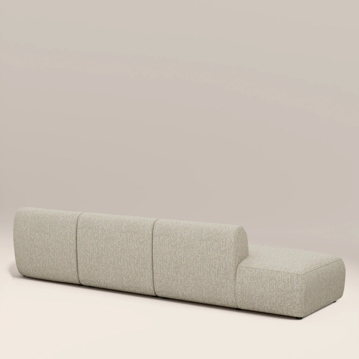 Malmo Right Hand 3 Seater Divan Sofa Oatmeal Woven Boucle