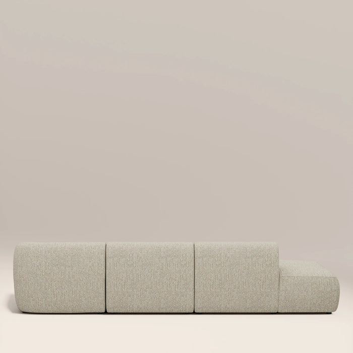 Malmo Right Hand 3 Seater Divan Sofa Oatmeal Woven Boucle
