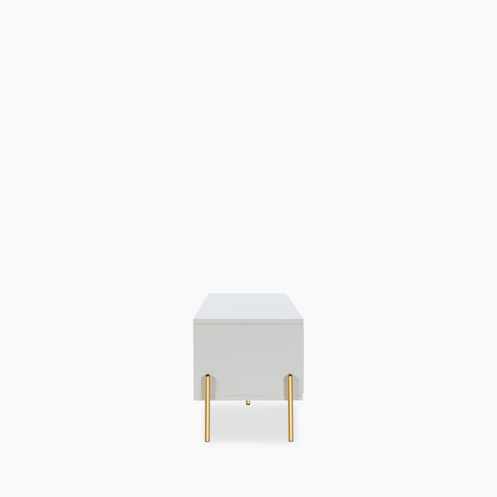 Oslo Wooden TV Stand Grey & Brass