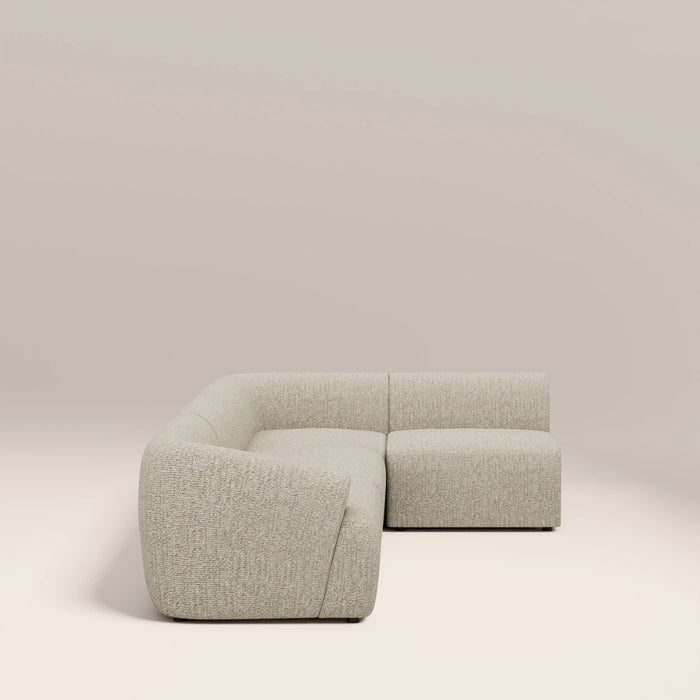 Malmo Right Hand Armless 3 Seater Corner Sofa Oatmeal Woven Boucle
