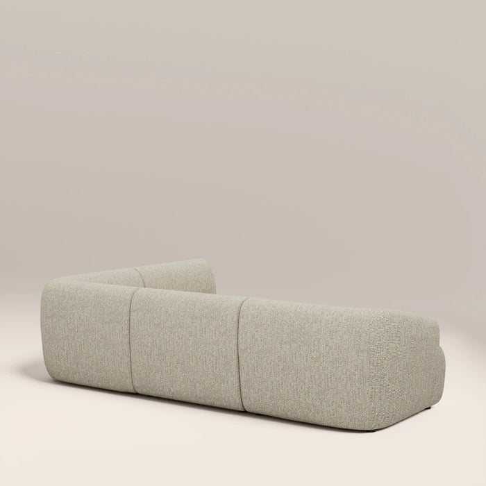 Malmo Right Hand Armless 3 Seater Corner Sofa Oatmeal Woven Boucle