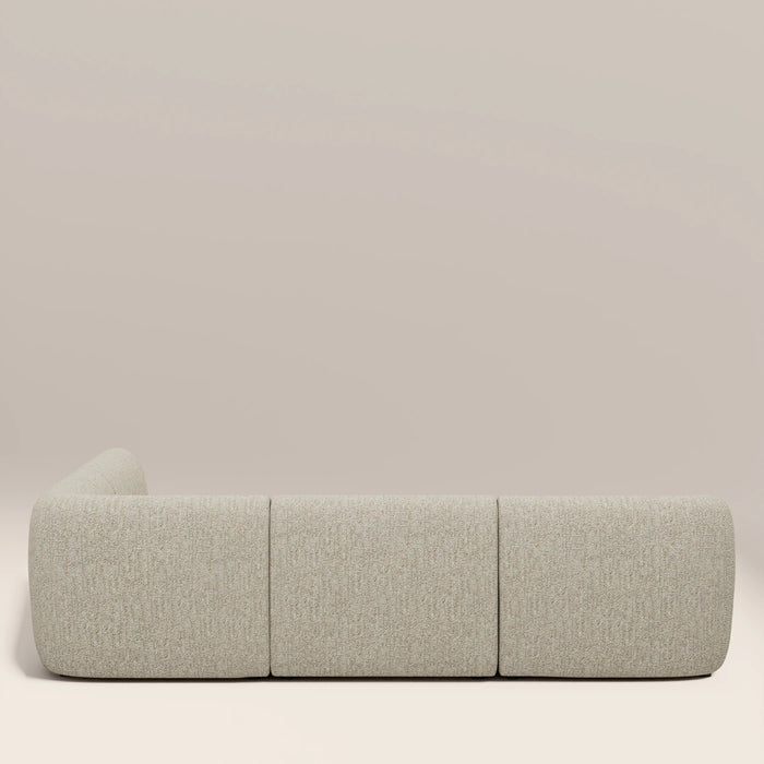 Malmo Right Hand Armless 3 Seater Corner Sofa Oatmeal Woven Boucle