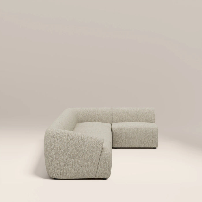 Malmo Right Hand Armless 4 Seater Corner Sofa Oatmeal Woven Boucle