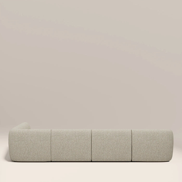 Malmo Right Hand Armless 4 Seater Corner Sofa Oatmeal Woven Boucle