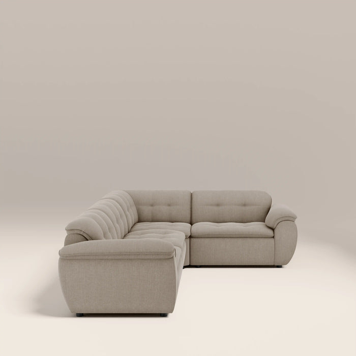 Bamba Right Hand 3 Seater Corner Sofa | Pebble Grey Velvet Chenille