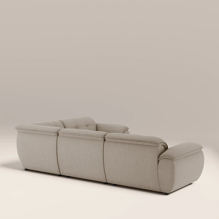 Bamba Right Hand 3 Seater Corner Sofa | Pebble Grey Velvet Chenille