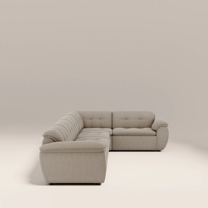 Bamba Right Hand 4 Seater Corner Sofa | Pebble Grey Velvet Chenille