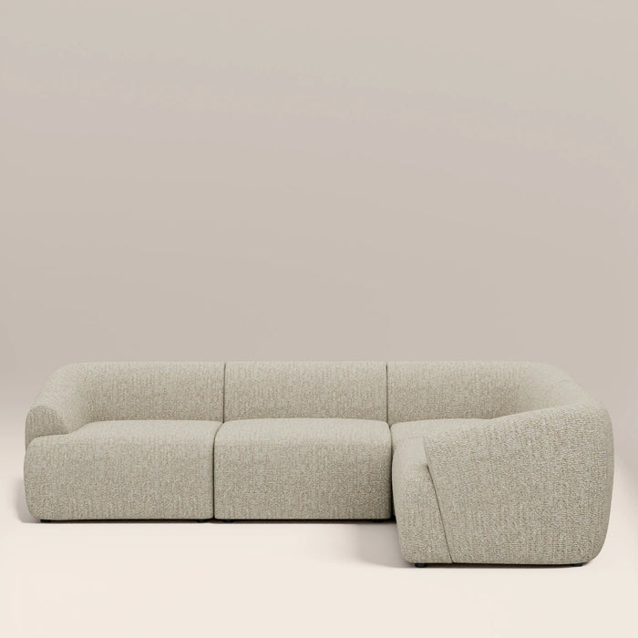 Malmo Right Hand 3 Seater Corner Sofa Oatmeal Woven Boucle