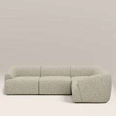 Malmo Right Hand 3 Seater Corner Sofa | Oatmeal Woven Boucle