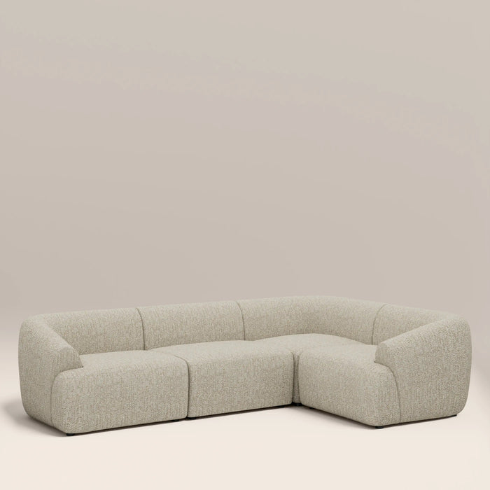 Malmo Right Hand 3 Seater Corner Sofa Oatmeal Woven Boucle
