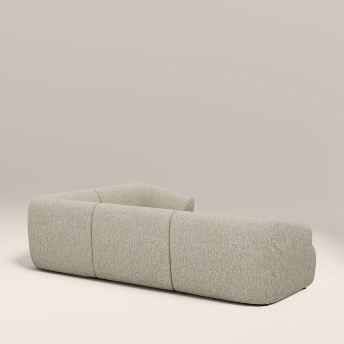 Malmo Right Hand 3 Seater Corner Sofa Oatmeal Woven Boucle