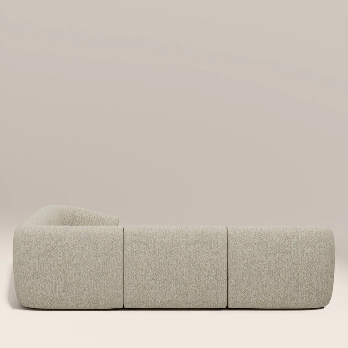 Malmo Right Hand 3 Seater Corner Sofa Oatmeal Woven Boucle