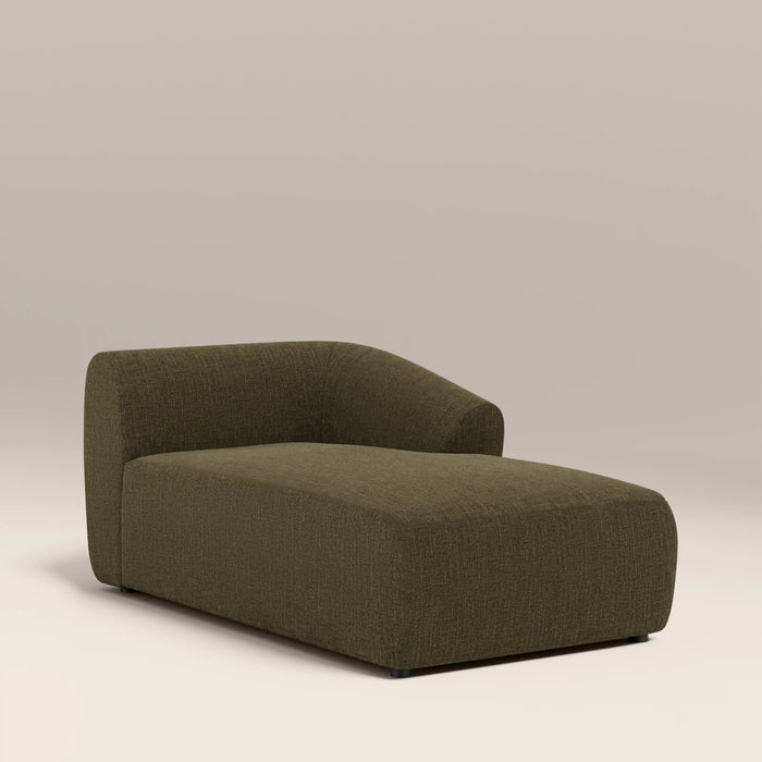 Malmo Right Chaise Module Section Olive Green Velvet Chenille