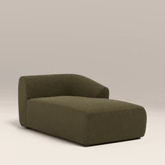 Malmo Right Chaise Module Section | Olive Green Velvet Chenille