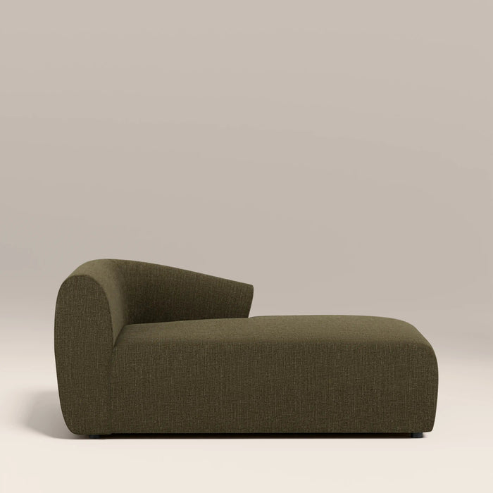 Malmo Right Chaise Module Section Olive Green Velvet Chenille