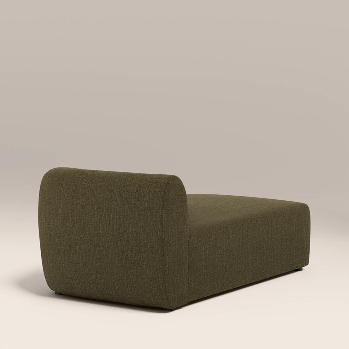 Malmo Right Chaise Module Section Olive Green Velvet Chenille