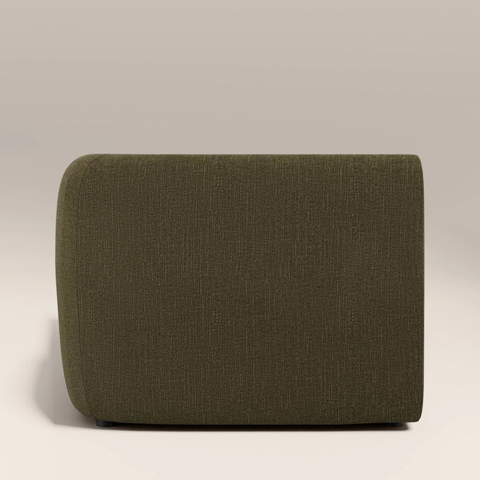 Malmo Right Chaise Module Section Olive Green Velvet Chenille