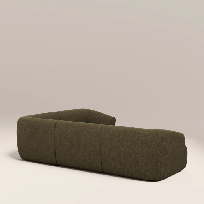 Malmo Right Hand 3 Seater Corner Sofa Olive Green Velvet Chenille
