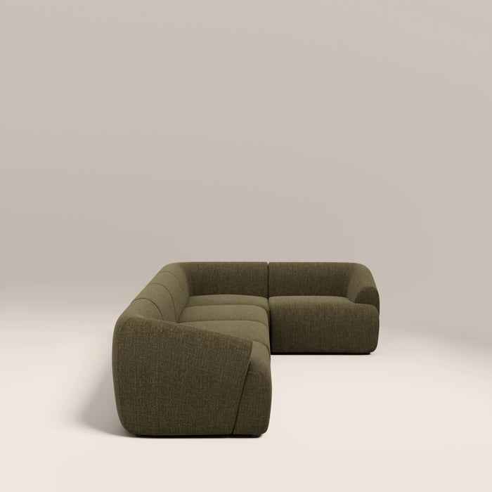 Malmo Right Hand 4 Seater Corner Sofa Olive Green Velvet Chenille