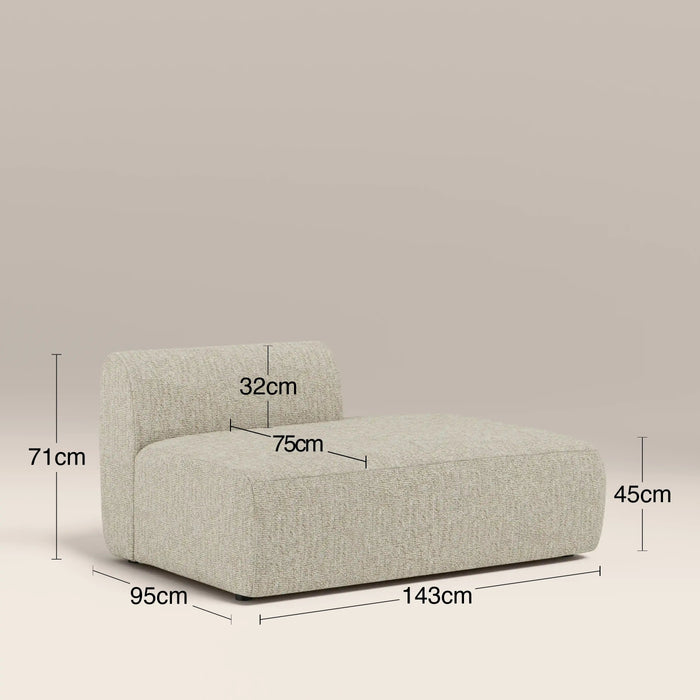 Malmo Right Divan Module Section Oatmeal Woven Boucle