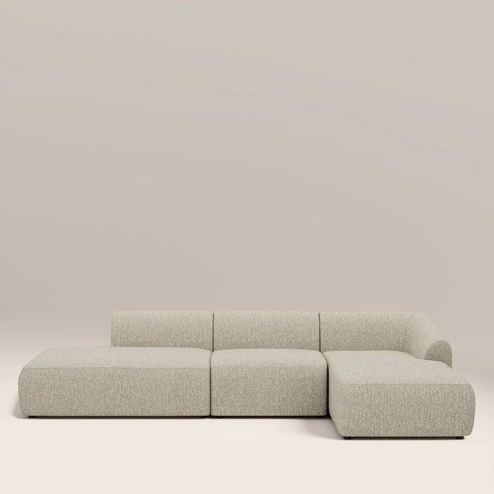 Malmo Right Hand 3 Seater L Shape Sofa Oatmeal Woven Boucle
