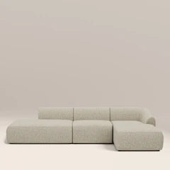 Malmo Right Hand 3 Seater L Shape Sofa | Oatmeal Woven Boucle