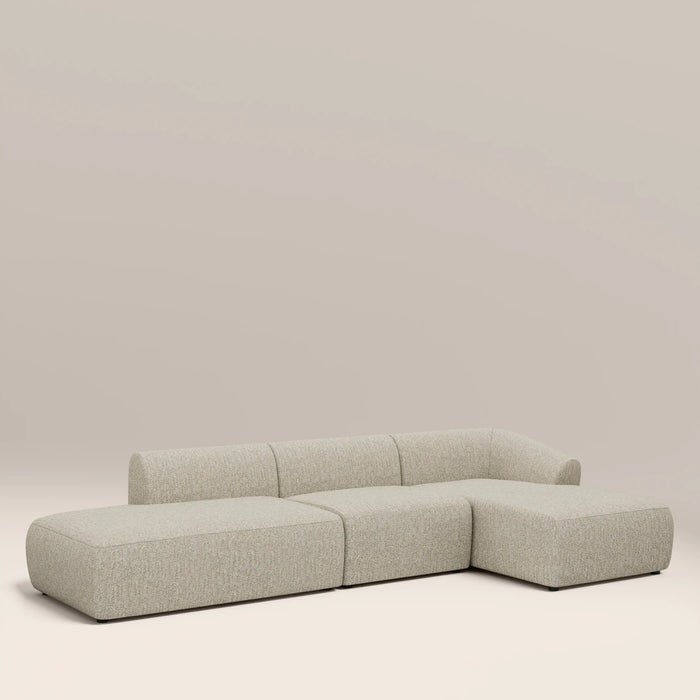 Malmo Right Hand 3 Seater L Shape Sofa Oatmeal Woven Boucle