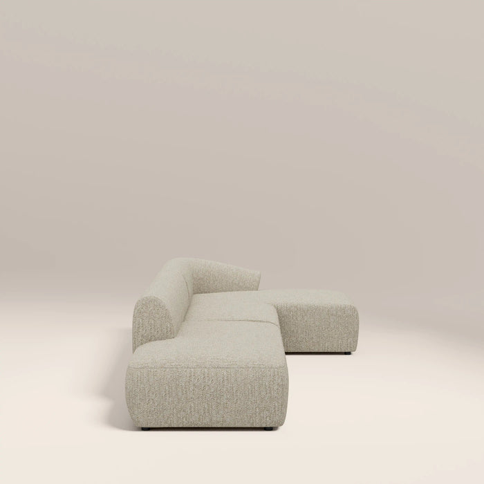 Malmo Right Hand 3 Seater L Shape Sofa Oatmeal Woven Boucle