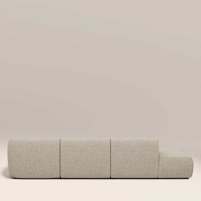Malmo Right Hand 3 Seater L Shape Sofa Oatmeal Woven Boucle
