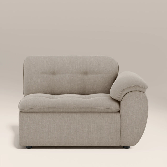 Bamba Right Hand Module Section | Pebble Grey Velvet Chenille