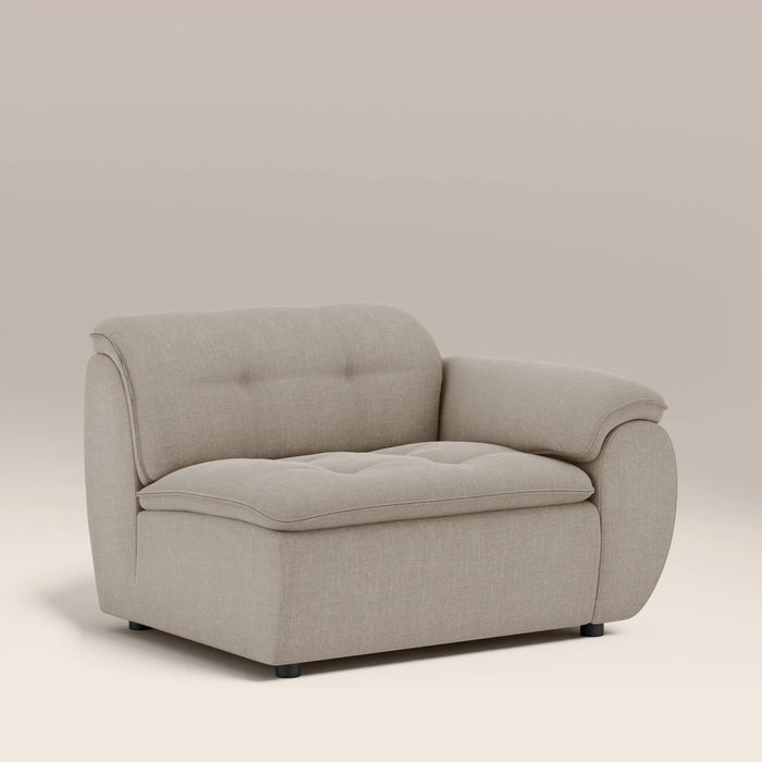Bamba Right Hand Module Section | Pebble Grey Velvet Chenille