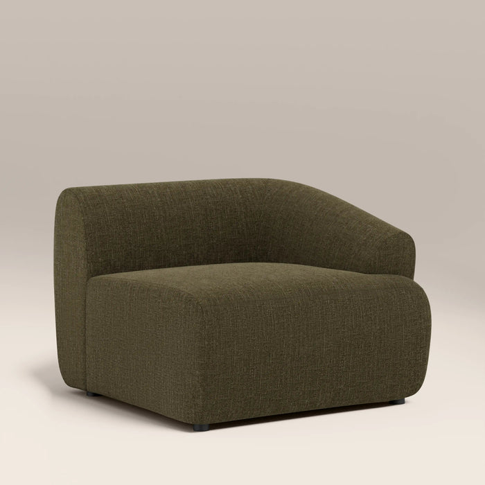 Malmo Right Hand Module Section Olive Green Velvet Chenille