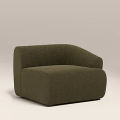 Malmo Right Hand Module Section | Olive Green Velvet Chenille