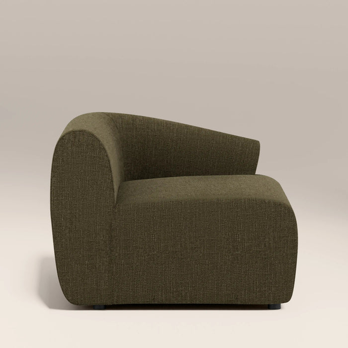 Malmo Right Hand Module Section Olive Green Velvet Chenille